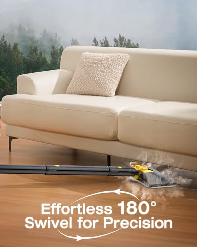 10-in-1 Steam Mop with Detachable Handheld Steamer, 350ml Tank, 2-Level Control and Swivel Head, Gray K9025