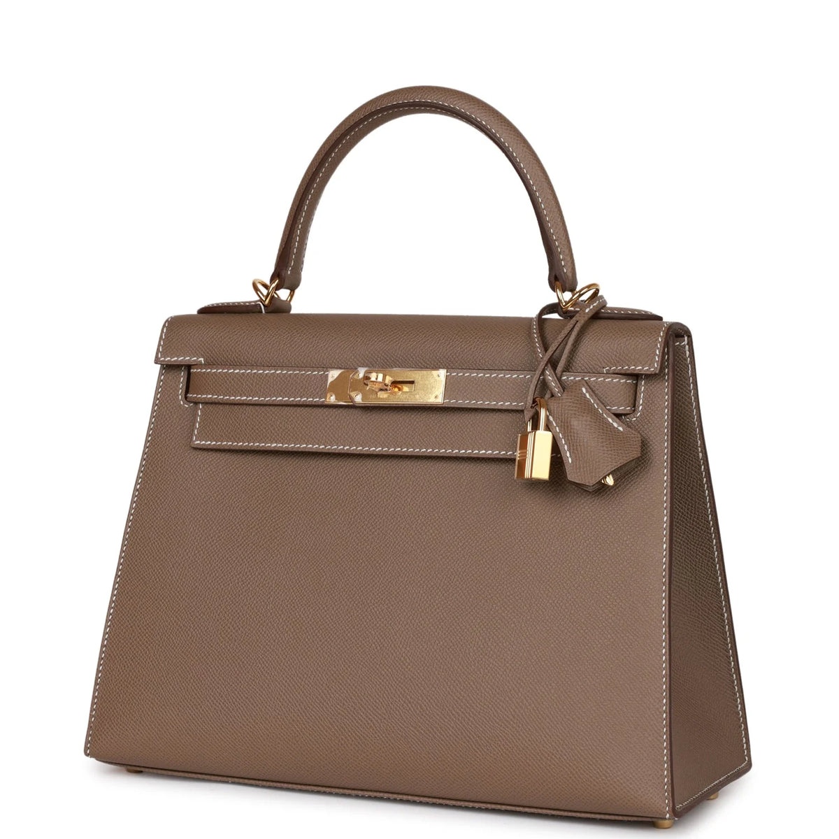 Kelly 28 Etoupe Epsom Handbag J7460