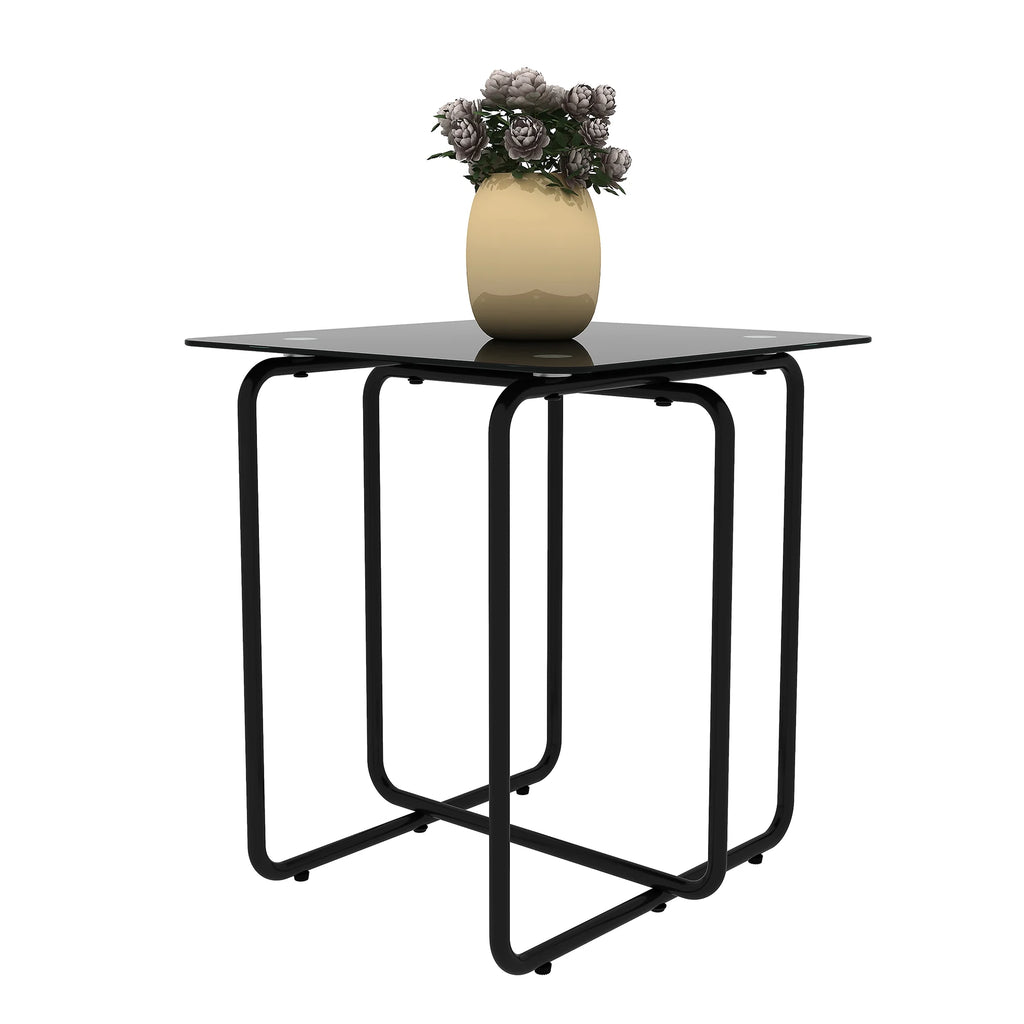Modern Tempered Glass Coffee Table, Black O49145