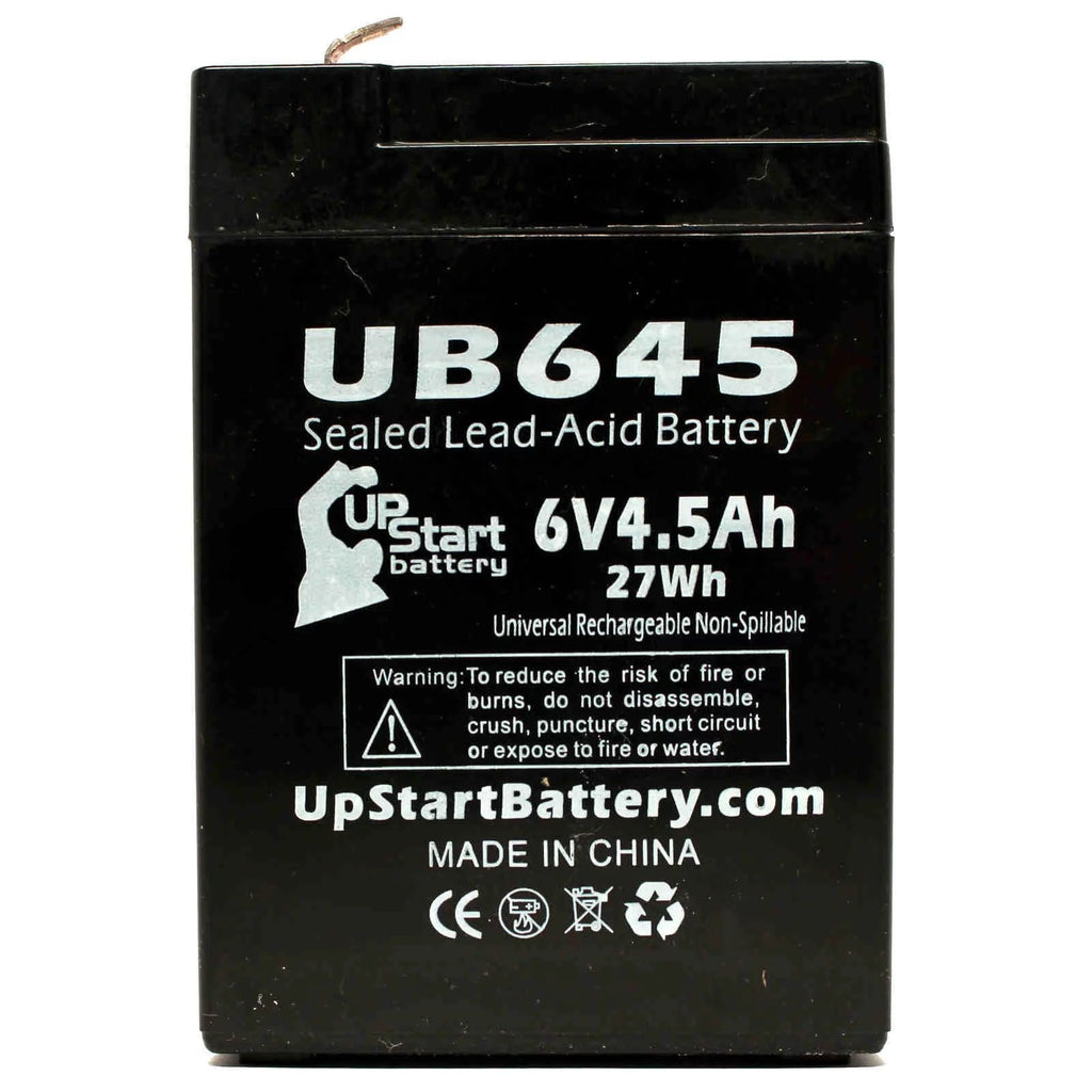 2x Pack 6V 4.5Ah Sealed Lead Acid Battery with F1 to F2 Terminal Adapters X326051
