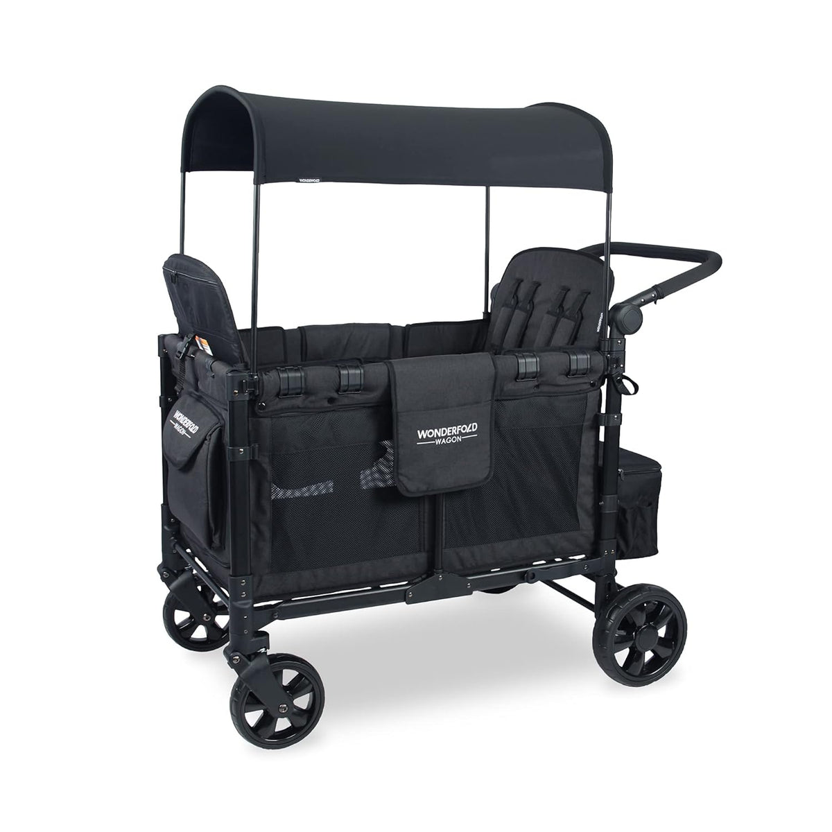4 Seater Quad Stroller Wagon with Removable Raised Seats, Gray B581
