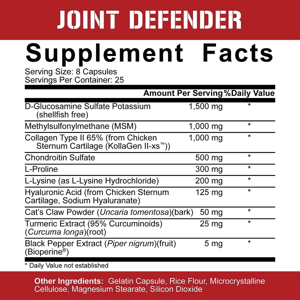 Collagen Glucosamine Chondroitin Turmeric MSM 200 Capsules B423