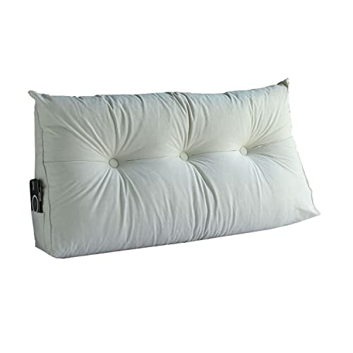 Gray Full Size Wedge Headboard Pillow with Removable Cover A1112