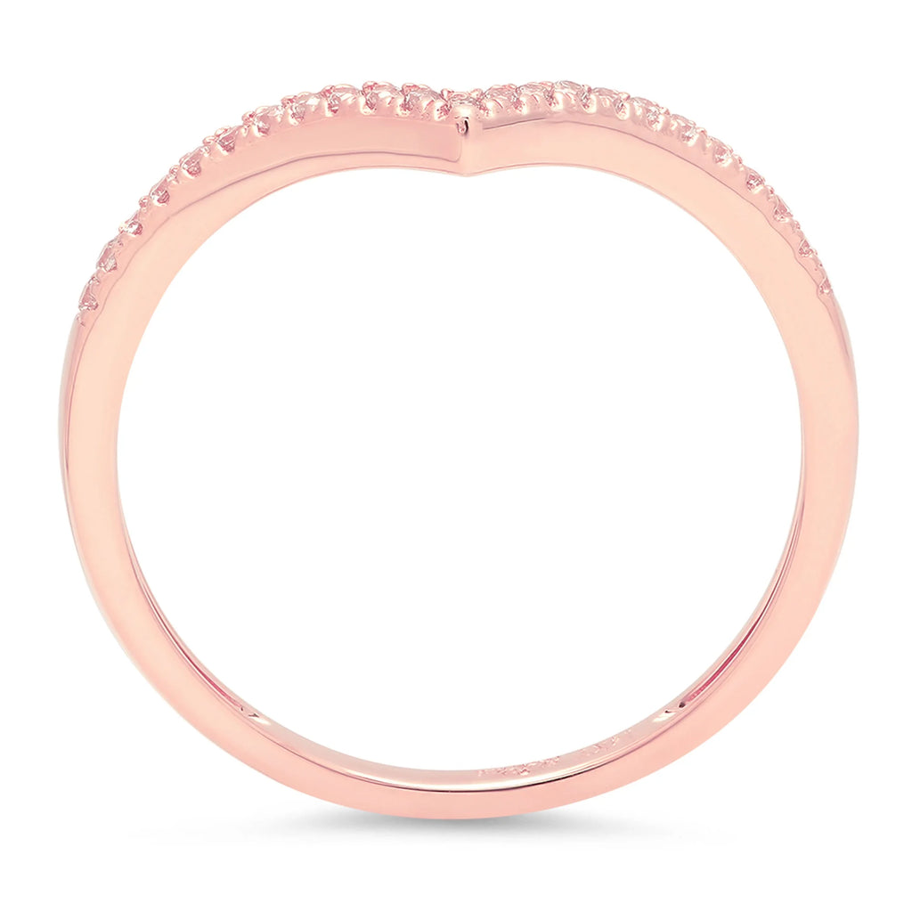 0.12 ct Genuine Cultured Diamond 18K Rose Gold Stackable Ring E22020