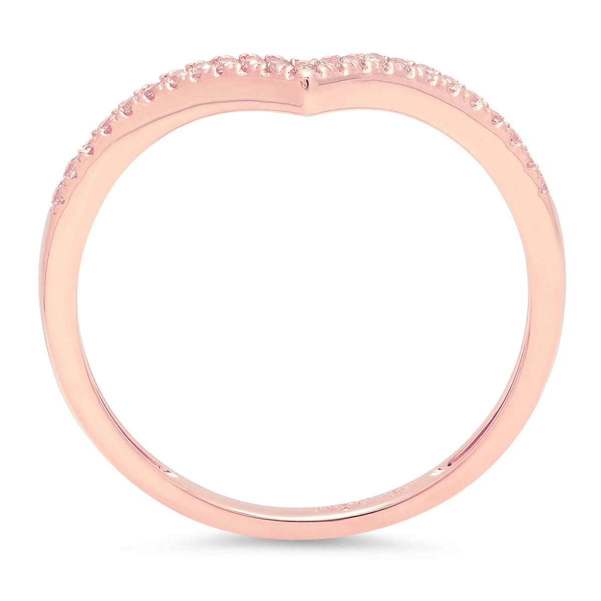0.12 ct Genuine Cultured Diamond 18K Rose Gold Stackable Ring E22020