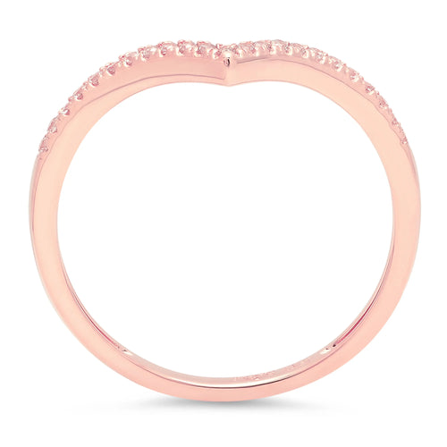 0.12 ct Genuine Cultured Diamond 18K Rose Gold Stackable Ring E22020