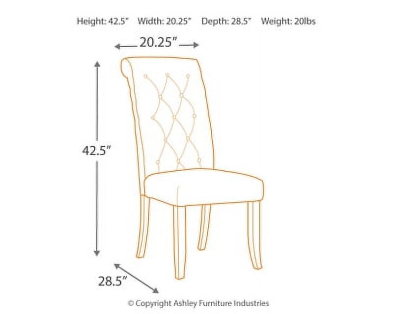 Brownish Gray Tufted Upholstered Armless Dining Chair, Set of 2 W53838