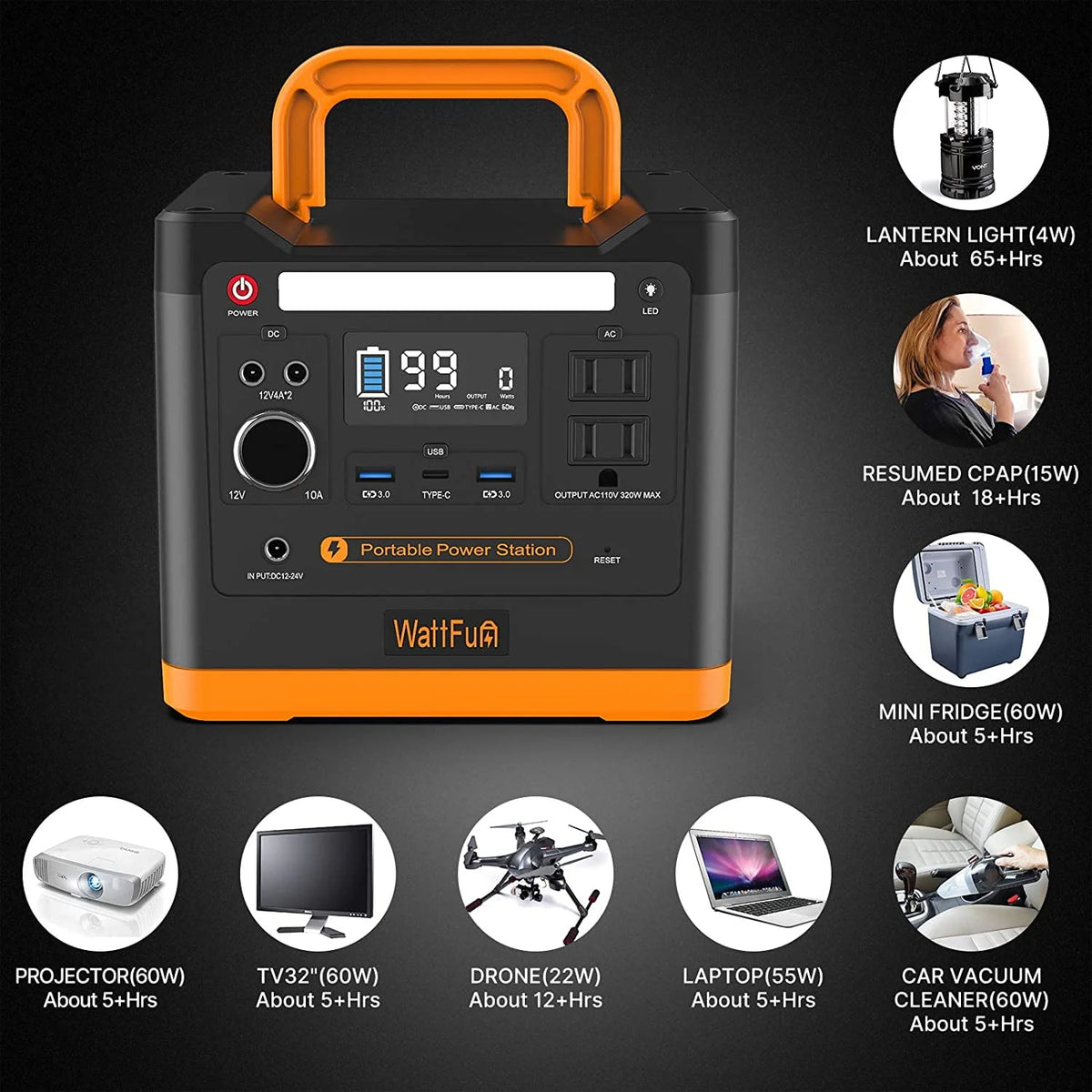 Portable Power Station 96000mAh 298Wh LiFePO4 K774