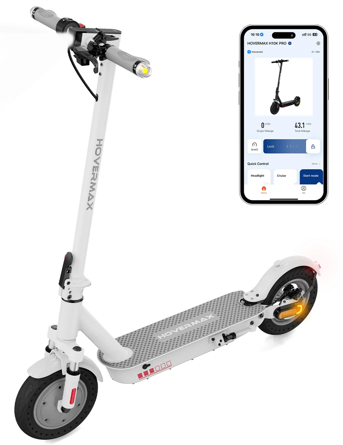 500W Motor 19MPH 22 Miles 10'' Solid Tires Folding Electric Scooter T28200