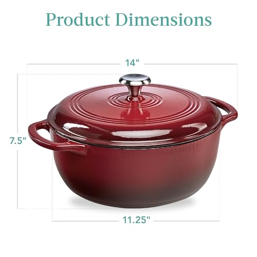 7.5 Quart Enamel Cast-Iron Round Dutch Oven J60741