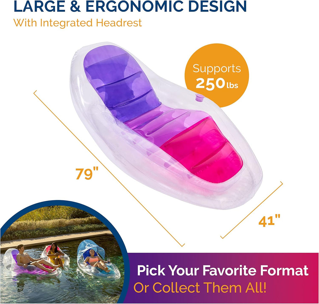 Translucent Inflatable Pool Float with Cup Holder V9968