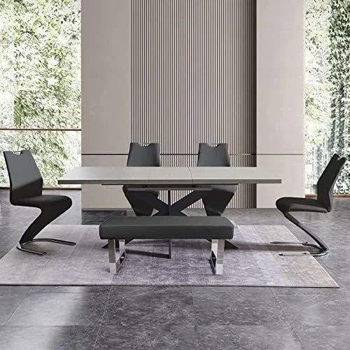 Upholstered Bench with Metal Legs B6394