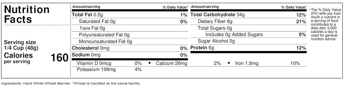 Hard White Wheat Berries 100 LBS Non-GMO Kosher T30471
