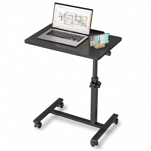 Grey Overbed Bedside Table with Mobile Tray Desk D259