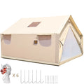 Canvas Wall Tent 10x12ft with PVC Storm Flap Waterproof with Stove Hole V70861