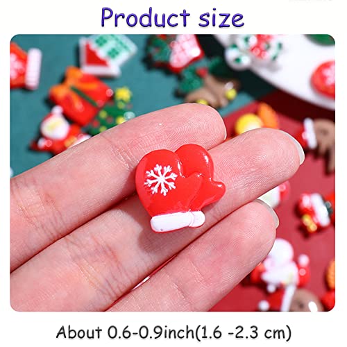 100pcs Christmas Slime Flatback Charms, Assorted Craft Resin Ornaments Miniature Ornaments Set O522653