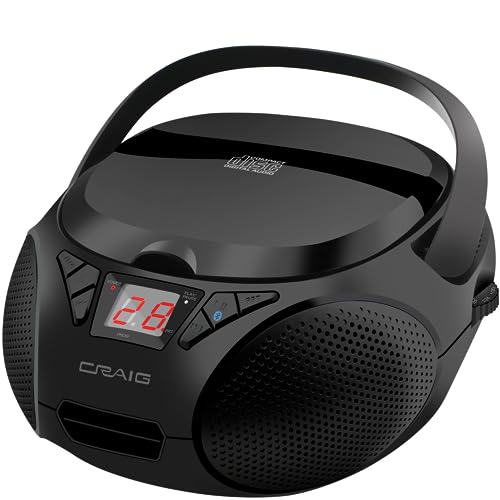 Portable Top-Loading Stereo CD Boombox with AM/FM Radio Bluetooth Y212459