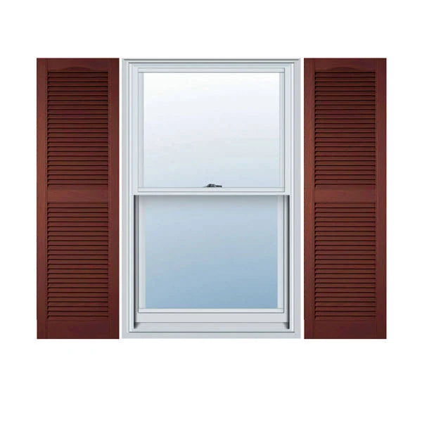 14 1/2 inch x 86 inch Vinyl Open Louver Shutters with Shutter-Loks (Per Pair) Z421939