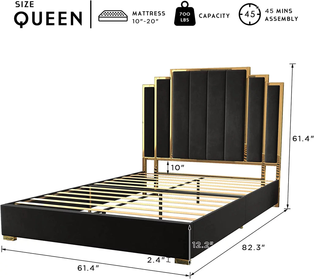 Queen Size Upholstered Bed with Headboard Q448343