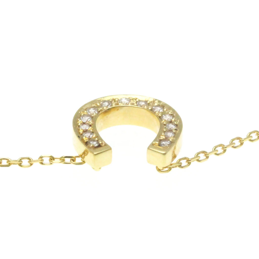18K Yellow Gold Horseshoe Diamond Pendant Necklace K717518