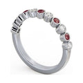 14K White Gold Eternity Band with Natural Diamond and Ruby C459128