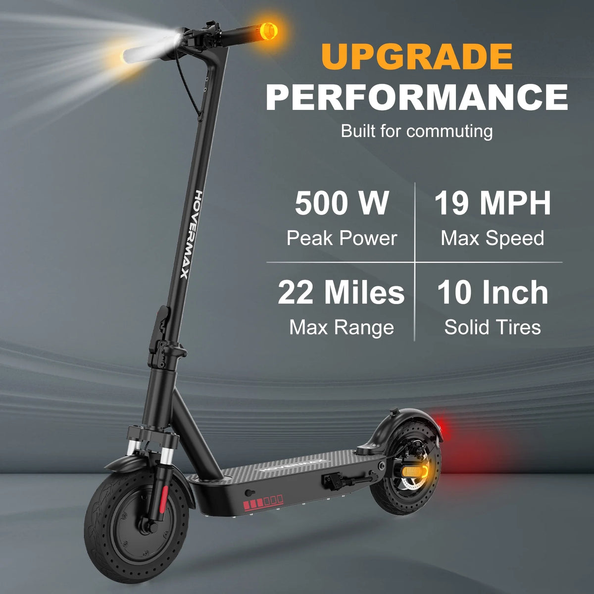 500W Motor 19MPH 22 Miles 10'' Solid Tires Folding Electric Scooter T28200