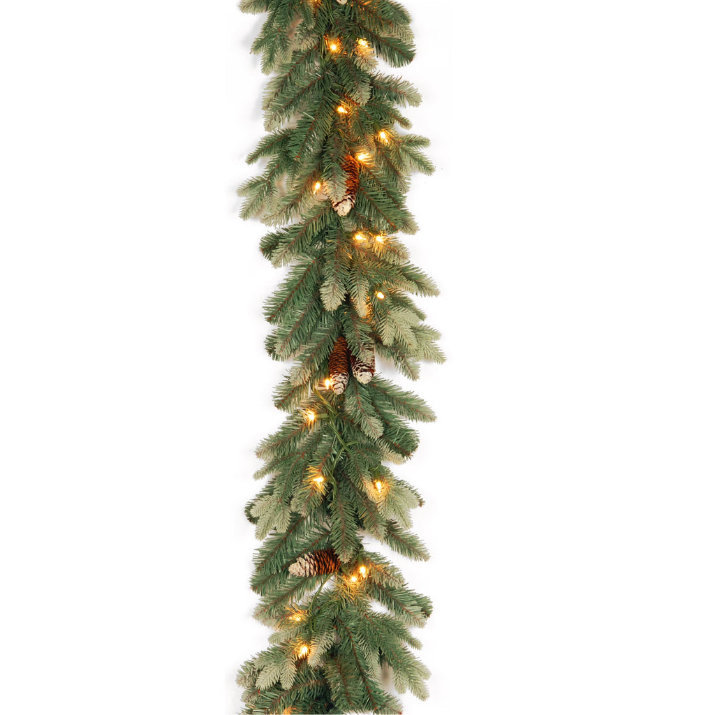 Green Pre-Lit Artificial Christmas Garland, 9 Feet I951749