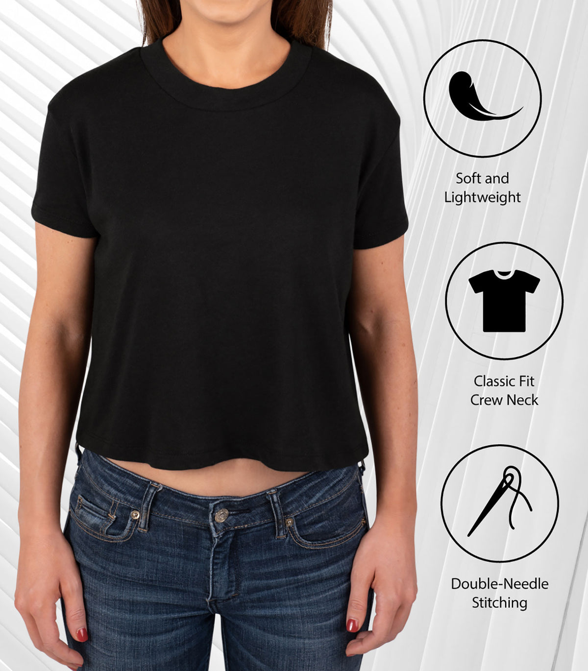 Juniors Cropped Cotton Blend T-Shirt L701
