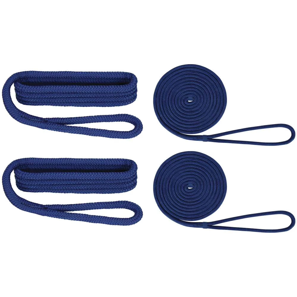 1/2" Blue Double Braid Nylon Dockside Rope Value Pack Y111337