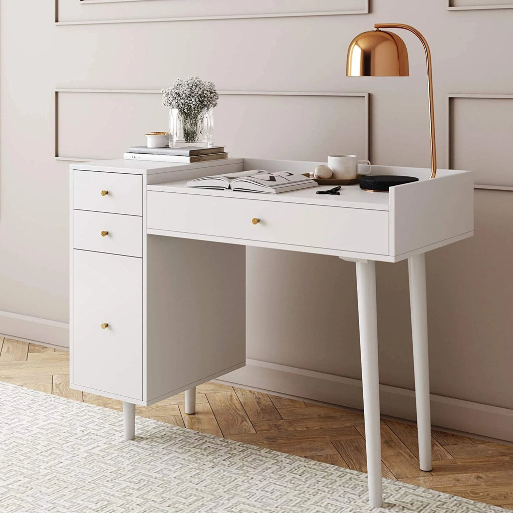 White 4 Drawer Vanity Dressing Table P3793