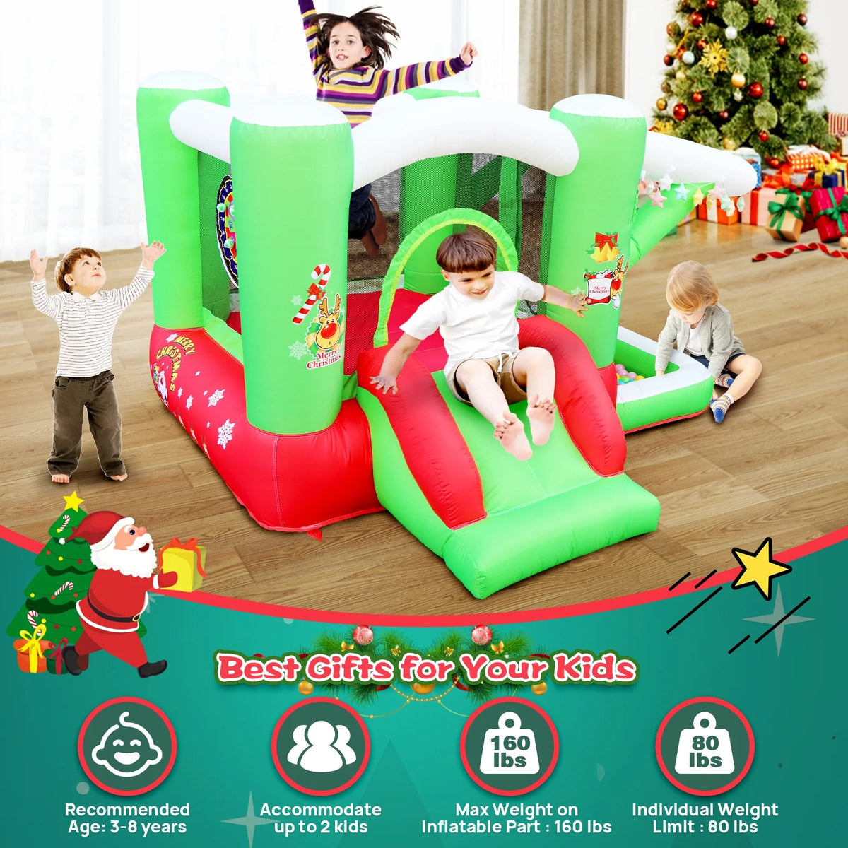 Christmas Jump 'n Bounce House with Blower G649