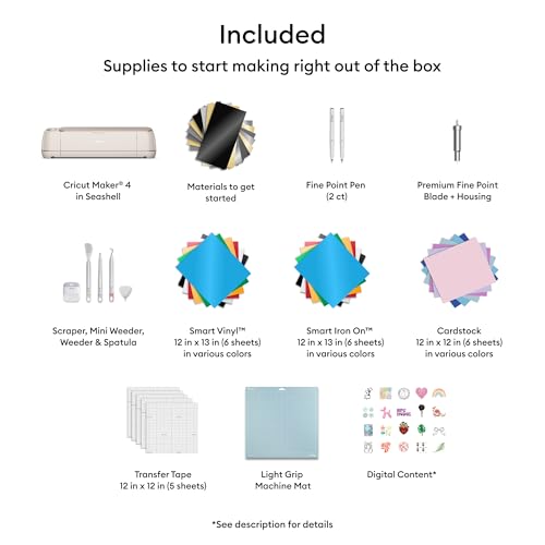 Smart Cutting Machine with Smart Vinyl, Cardstock, Transfer Tape, Iron On HTV, Mat, Pens, Tool Kit W880989