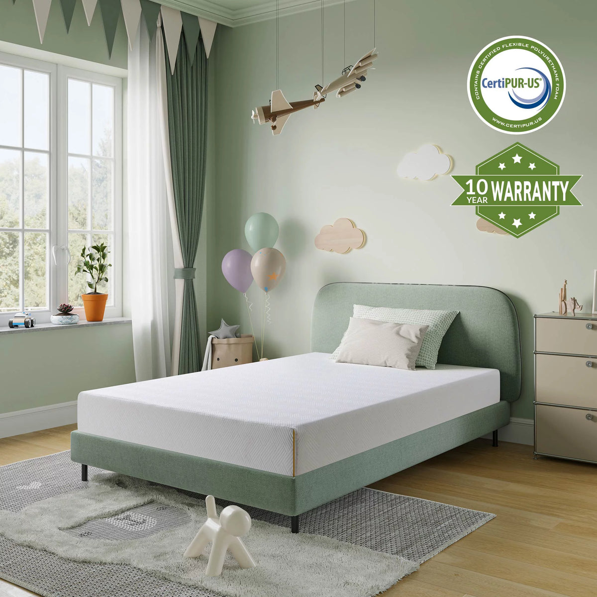 Black 8 inch Twin Size Gel Memory Foam Mattress Y454