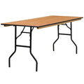 6' Rectangular Wood Folding Banquet Table X412695