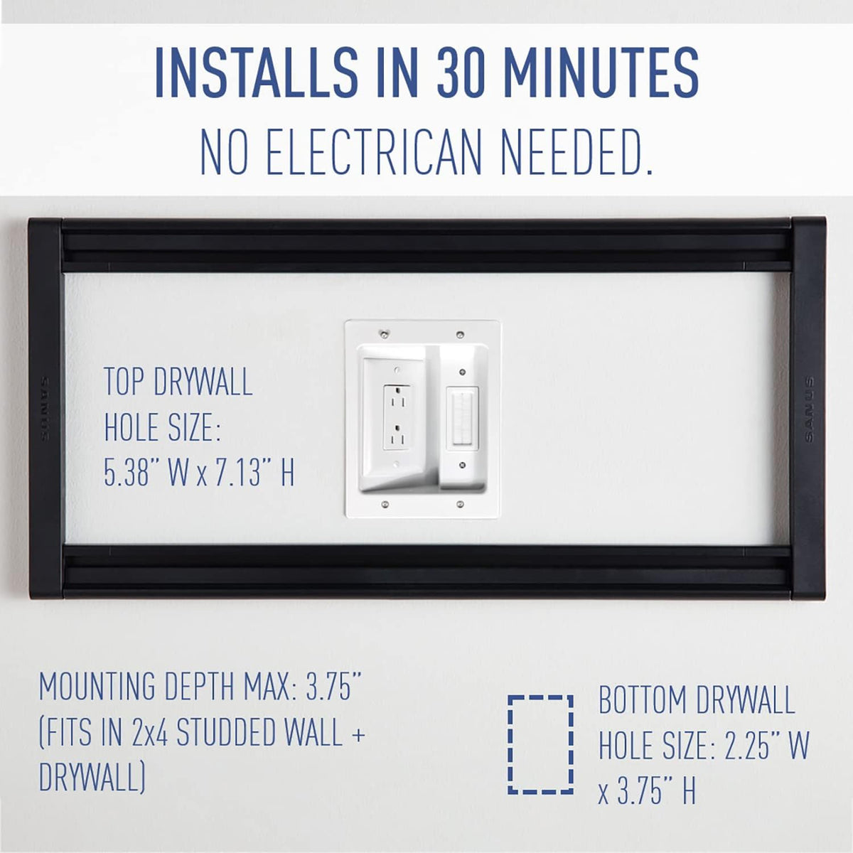 White TV Outlet Wall Kit E669