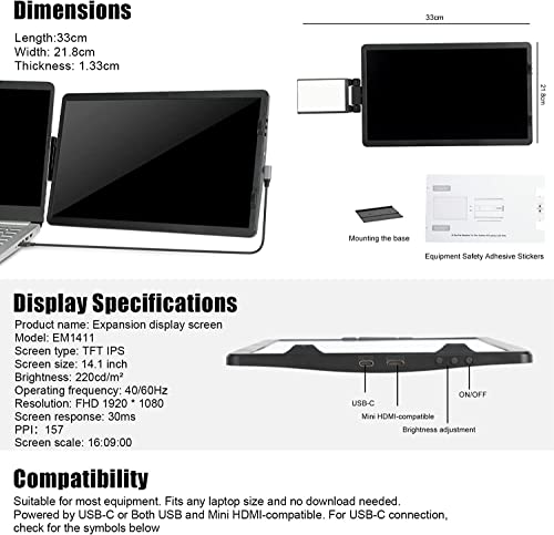 14inch Portable Monitor for Laptop L537