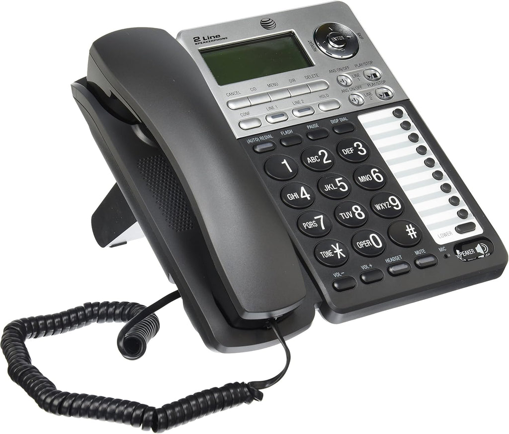 2-Line Corded Telephone, Black Pack of 2 X6239