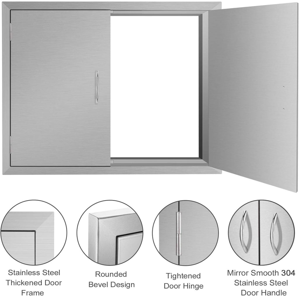 Outdoor Kitchen Stainless Steel Double Wall BBQ Access Door Y73864
