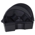 Patio Bed with Canopy Poly Rattan Black M48528