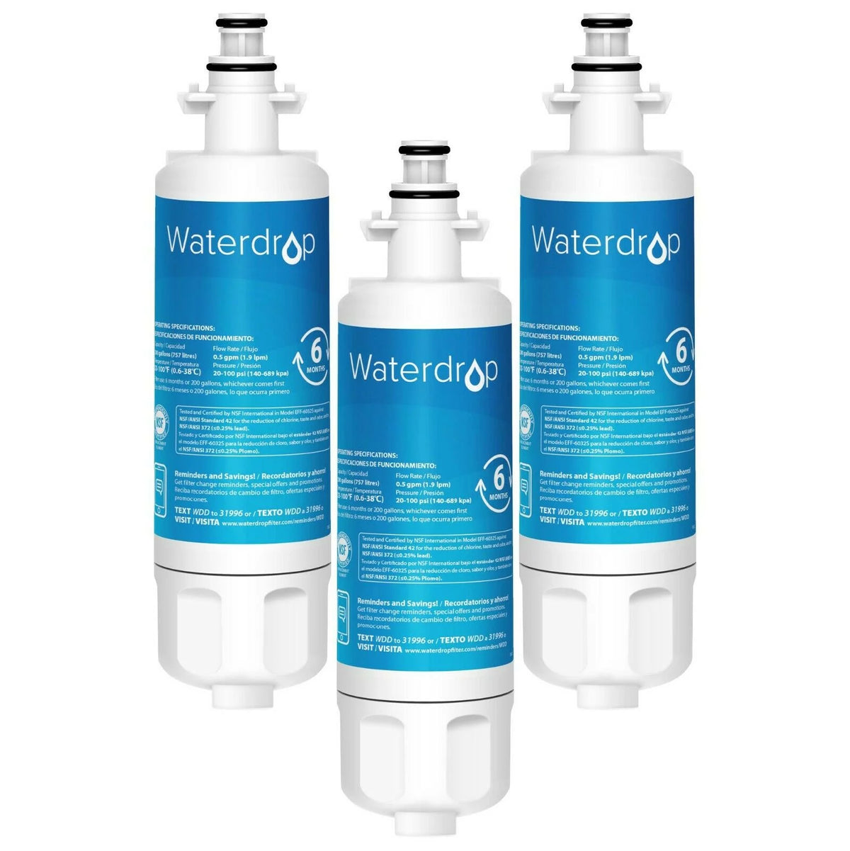 NSF 42&372 Certified Refrigerator Water Filter, 3 Pack L44106