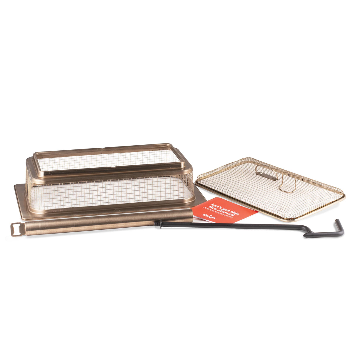 18 Inch Metal Fire Pit Screen and 2 Piece Poker R42395