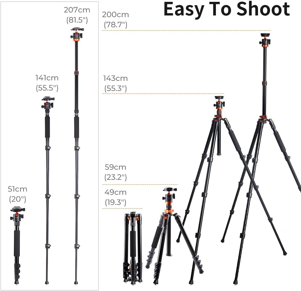 78 inch Aluminum Camera Tripod with 360 Degree Ball Head, Pack of 2 J895683
