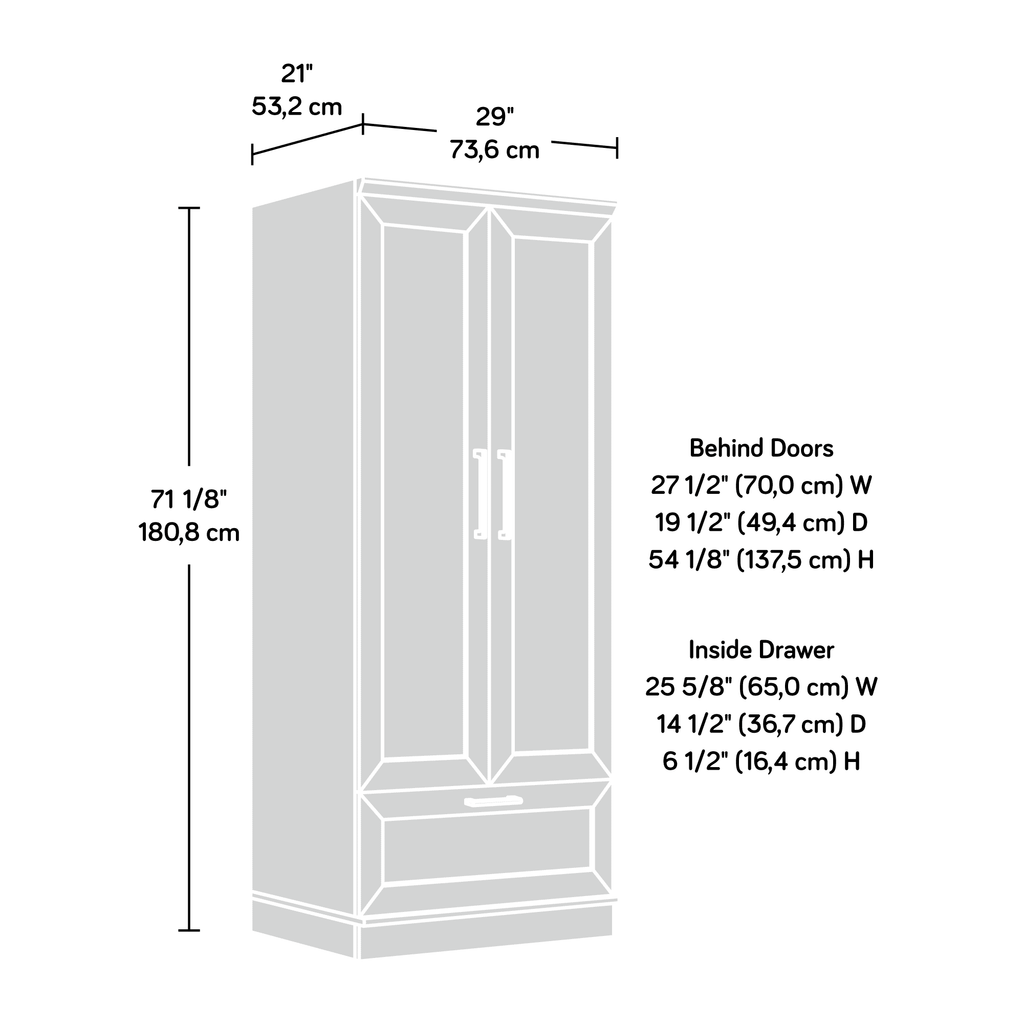 Sienna Oak Finish Wardrobe/Storage Cabinet L566830
