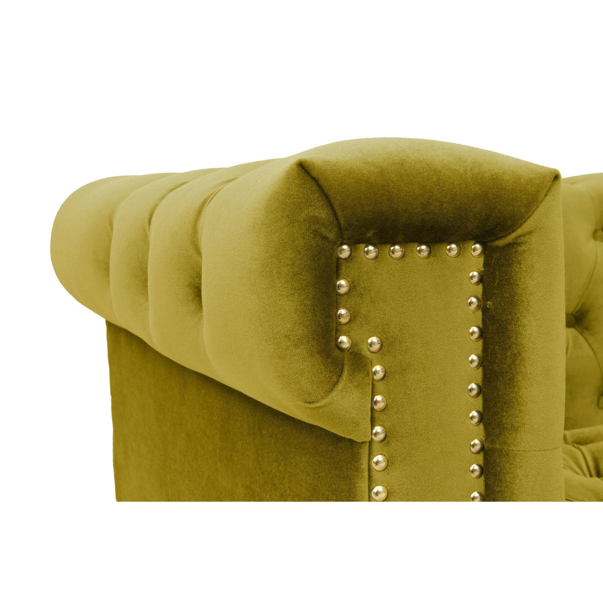 Cognac Velvet Button Tufted Club Chair M6666