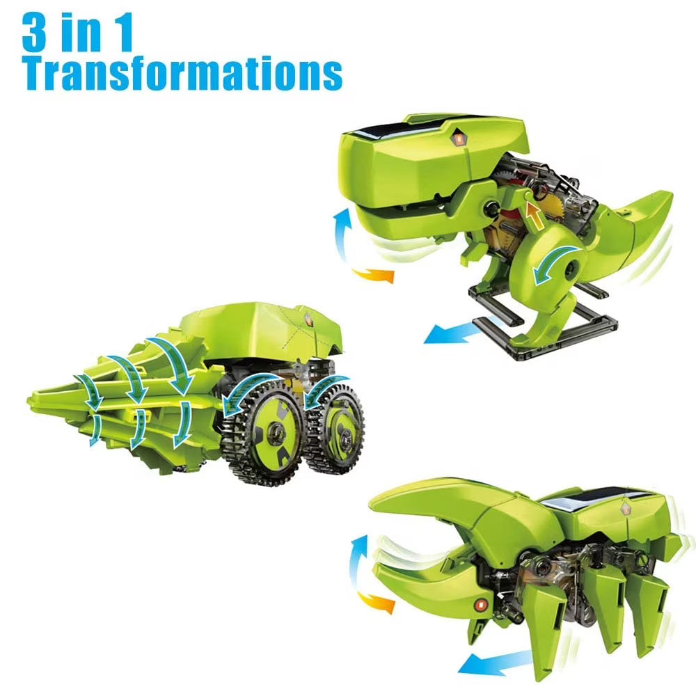 STEM Robots Building Educational Toys Science Kit 3 in 1 Solar Dinosaur Desk Robot C967