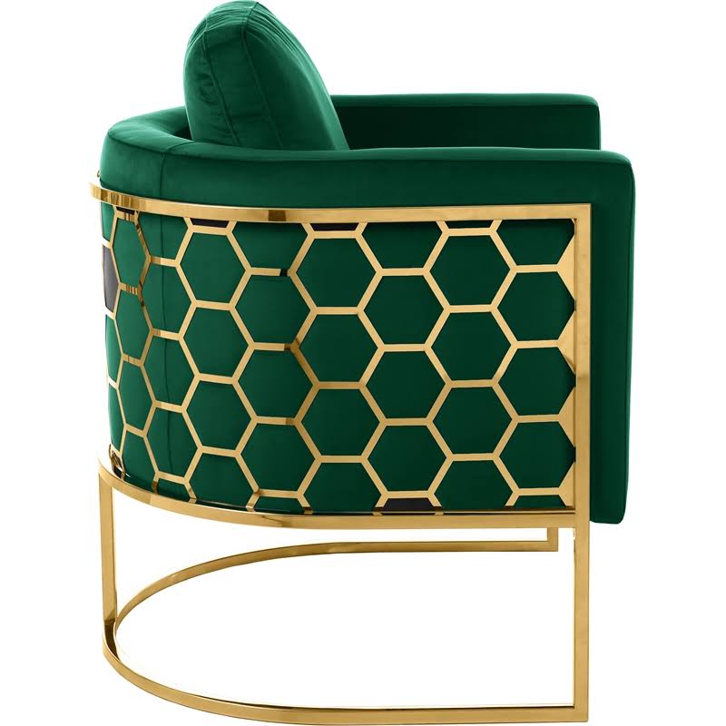 Green Velvet Gold Chair X31725