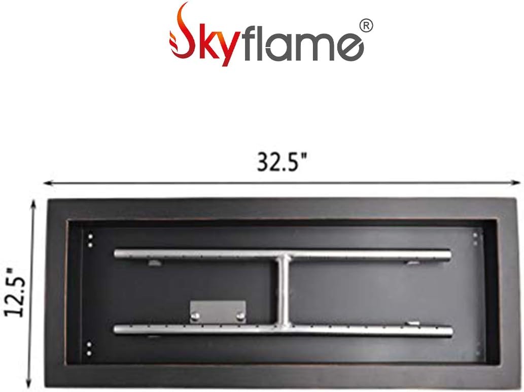 Black Dual Burner Fire Pit Pan and Burner E1659