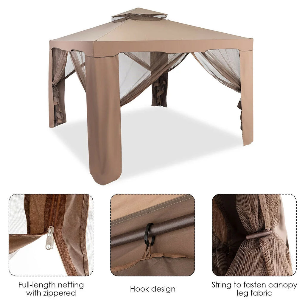 10'x 10' Canopy Gazebo with Mosquito Netting Z16234