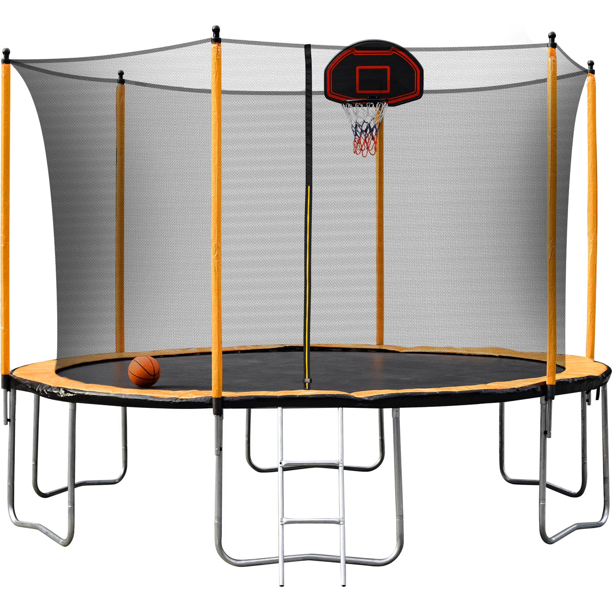 12ft Trampoline with Safety Net and Basketball Board S839333