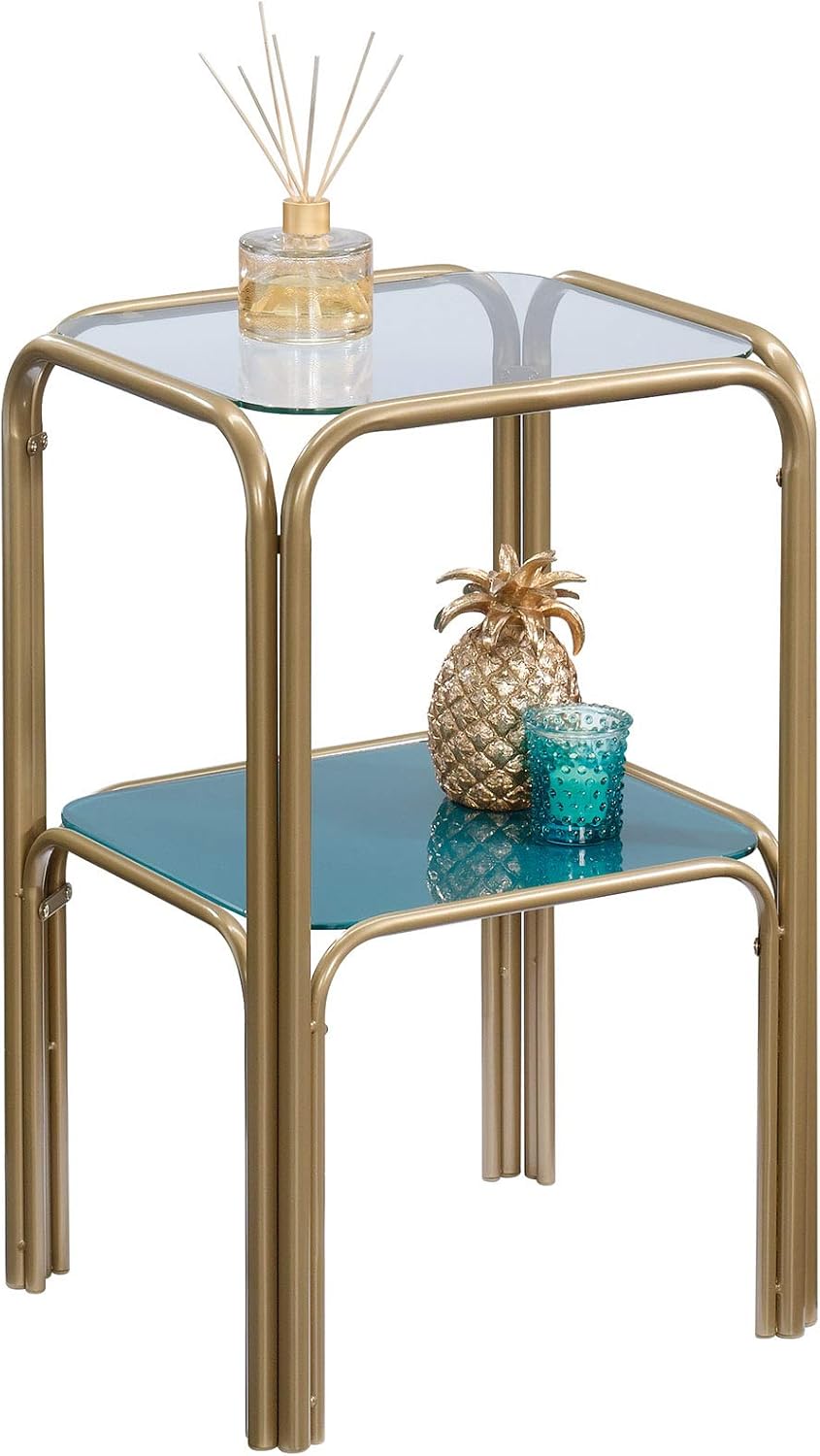 End Table Satin Gold Finish W4373